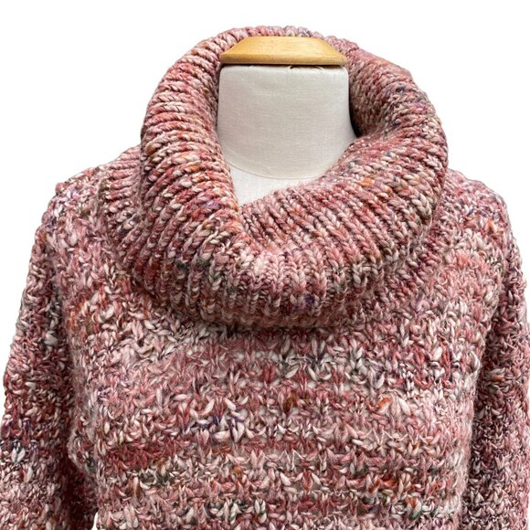 Elsamanda Anthropologie Italian Wool Cowl Neck Sweater Chunky Boho Oversized-M - Picture 2 of 12